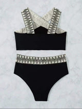 Spliced Wave Board Swimsuit Bikini