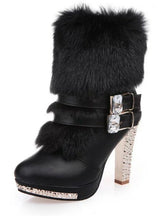 Winter Fur Boots Plush Warm Platform Ankle Boots