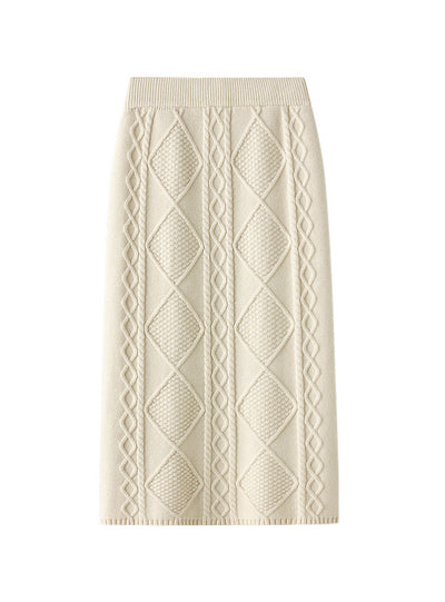 Twist Rhombus Knitted Skirt