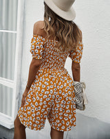 Off the Shoulder Printed Sexy Dress