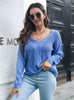 V-neck Long Sleeve Loose Sweater