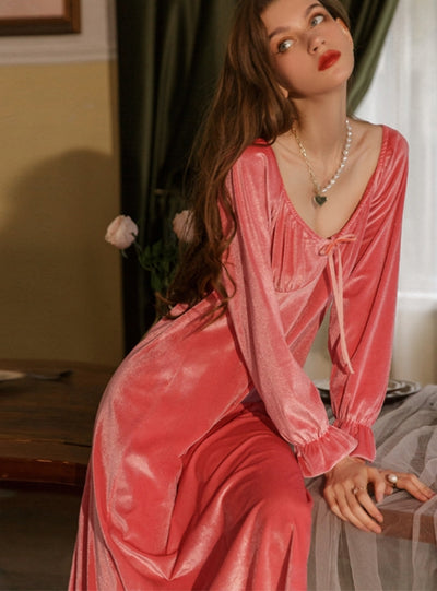 Loose Lace Nightgown Velvet Pajamas