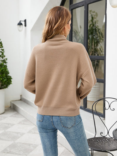 Loose-sleeved High Neck Sweater
