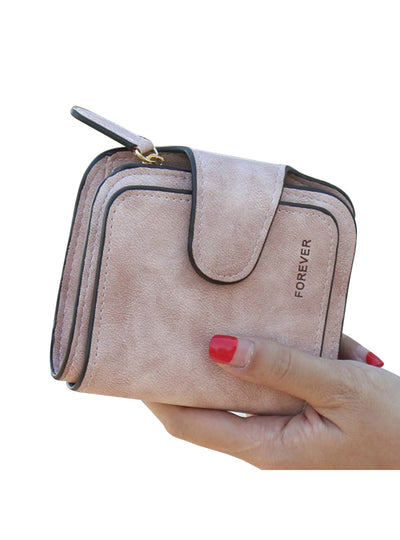 Zipper Short Clutch Wallet Solid Letter Small 