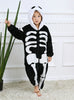 Skull Pattern Conjoined Flannel Pajamas Onesie