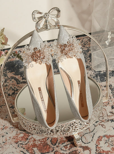 Pointed Thin Heel Crystal High-heeled Shoes