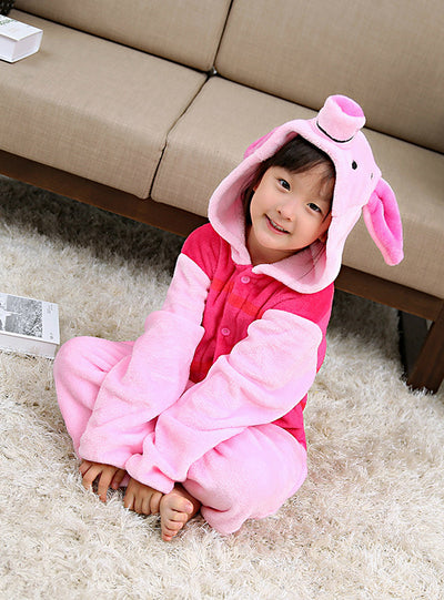 Flannel Pajamas Pink Pig Children Cartoon Animal