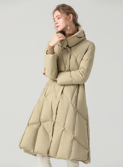 Long Cashmere Warm Light Down Jacket