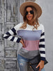 Striped Stitching Sweater Top