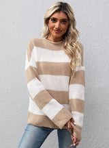 Long-sleeved Semi-turtleneck Knitted Sweater