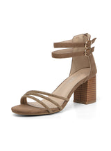 Rough-heeled Rhinestone Roman Sandals