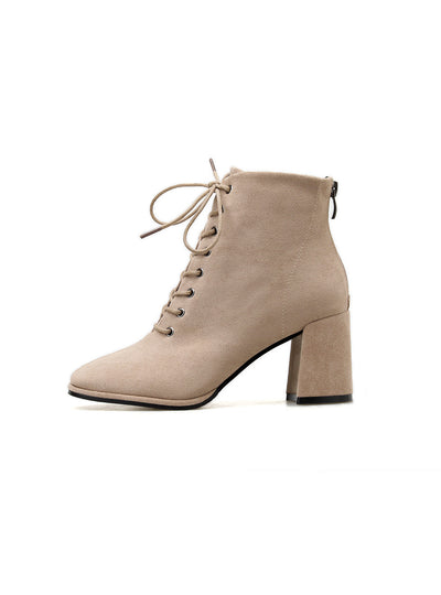 Women Martin Tied Lace Up Booties