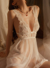 Sexy Gauze Sling Lace Nightdress