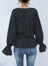 Retro Polka Dot Long Sleeve Shirt
