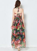 Pleated High Waist Slim Big Swing Dress