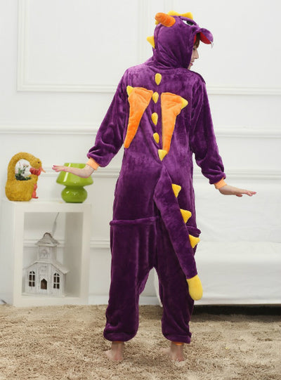 Purple Dragon Anime Warm Sleepwear Pijama Home
