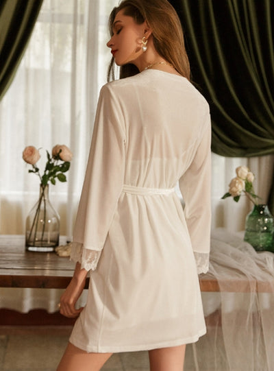 Lace Velvet Gauze Sling Nightdress