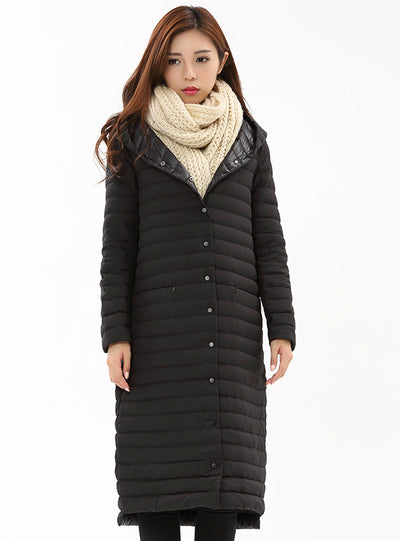 Light Down Jacket Women Long Puffer Coat 