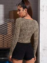 Leopard Print Long Sleeve T-shirt