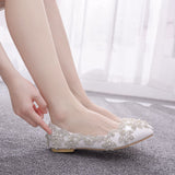 Rhinestone Flat Pointed Crystal Wedding Shoes