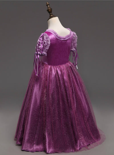 Girl Christmas Halloween Dress Purple For Kids Tulle