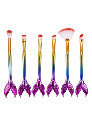 6Pcs Base Blending Makeup Brush Set Fishtail 