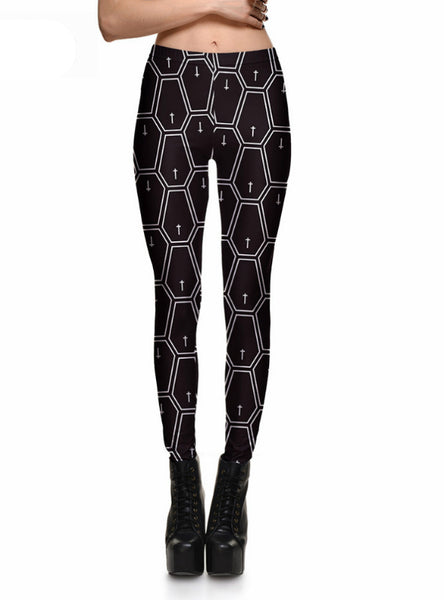 Symmetrical Pentagon Crossed Printed Leggings