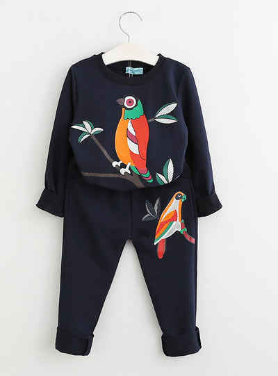 Clothing Cartoon Print Sweatshirts+Pants Suit