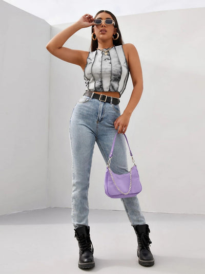 Tie-dyed Short Vest Casual T-shirt