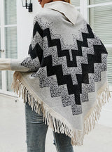 Loose Tassel Sweater Shawl Cloak
