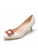 Square Buckle Rhinestone Pointed Shoes