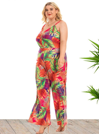 V-neck Sling Wide-leg Jumpsuit