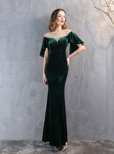 Sexy Velvet Mermaid Long Praty Dress