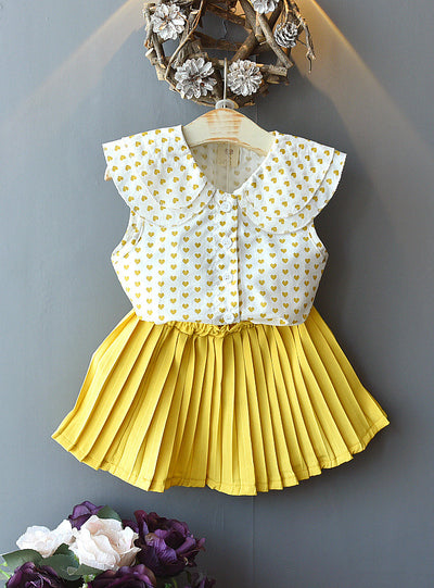 Baby Collar Sleeveless Lapel Shirt Suits