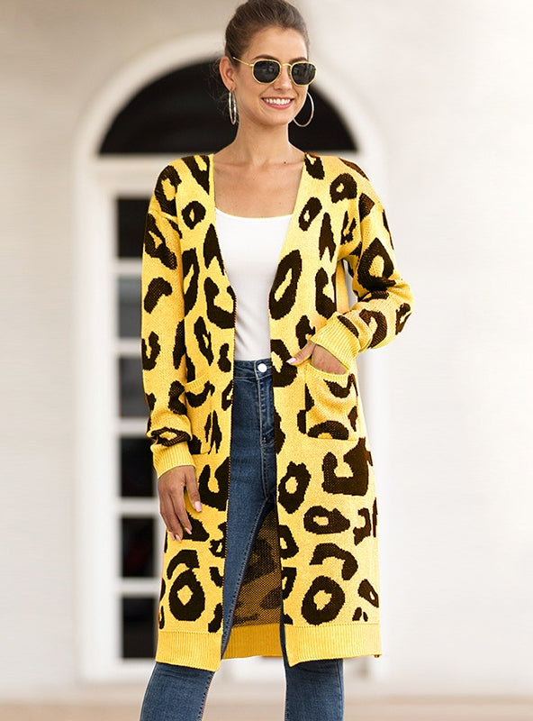 Camo Cardigan Leopard Print Sweater Coat