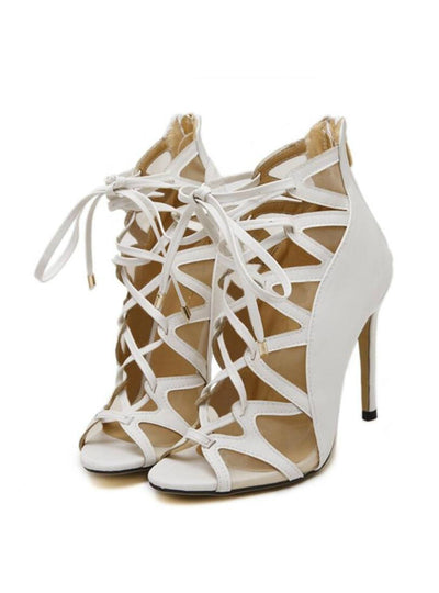 High Heels Sandals Stiletto Sandal Toe Lace Up