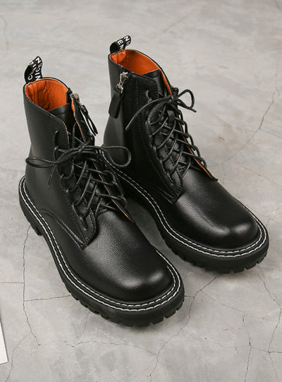 Women Shoes Ankle Leather Thick With Fur Boots