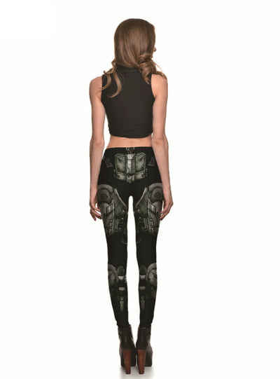 Machine Leggings Digital Print Pants Trousers