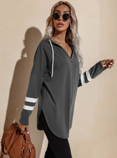 Women Long Sleeve Hooded Loose Top