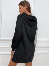 Long Sleeve Color Matching Plaid Hooded Top