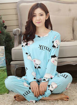 Cow Home Suit Sleepwear Winter Pajamas Pyjamas