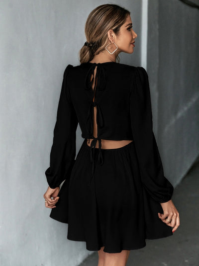 Sexy Backless Long-sleeved Dress