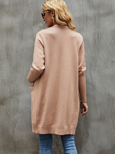 Cardigan Coat Solid Color Long Sweater