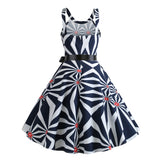 Retro Print Sleeveless Dress