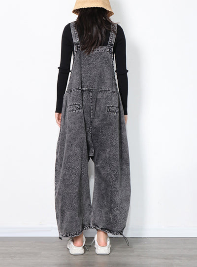 Loose Large Pocket Stitching Conjoined Jeans