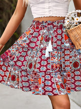Bohemian Holiday Print Skirt