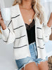 Striped Cardigan Short Loose Sweater