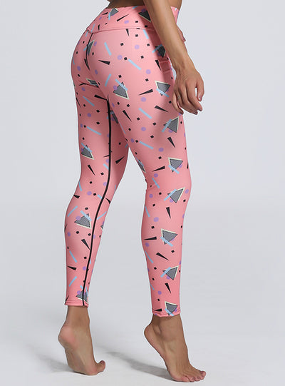 Print Pink Leggings Women Casual Sporting Legging 