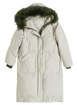 Middle-length Raccoon Fur Collar Coat