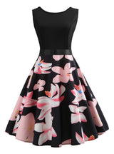 V-neck Printed Sleeveless Dress